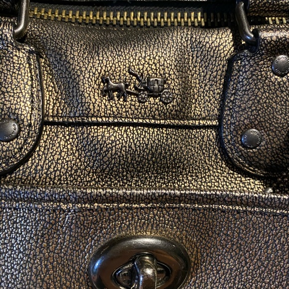 Coach Rhyder gold metallic leather satchel - Picture 11 of 16